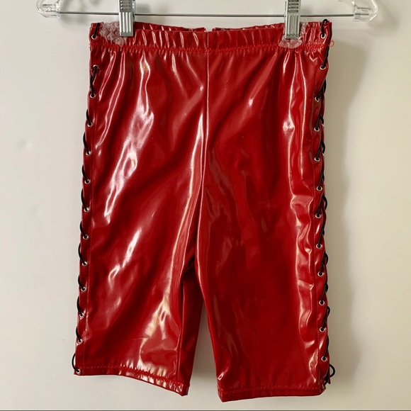 2 FOR 1 PVC Biker Shorts w/ Side Lace-up - Picture 5 of 14